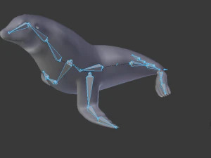 low poly rigged seal 3D Model
