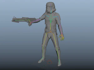 storm trooper rigged low poly 3D Model