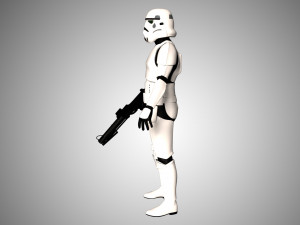 storm trooper rigged low poly 3D मॉडल