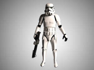 storm trooper rigged low poly 3D मॉडल