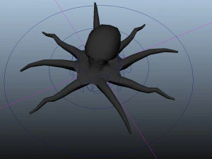 octopus rigged low poly 3D Model