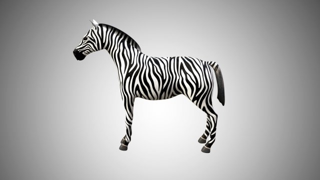 zebra low poly rigged 3D 模型 .c4d .max .obj .3ds .fbx .stl .blend 