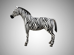 zebra low poly rigged 3D Model