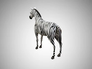 zebra low poly rigged 3D Model