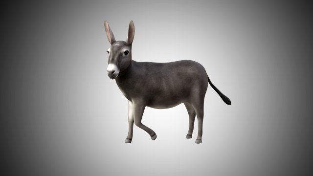 donkey rigged low poly 3D 模型 .c4d .max .obj .3ds .fbx .stl .blend 