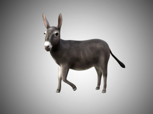 donkey rigged low poly Modelo 3D