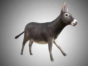 donkey rigged low poly 3D Model