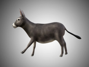 donkey rigged low poly 3D 模型
