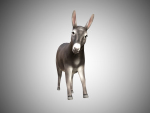 donkey rigged low poly 3D 模型