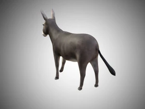 donkey rigged low poly 3D Model