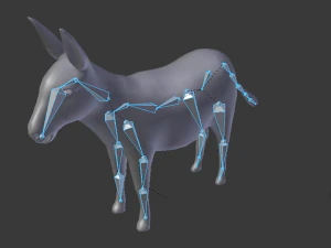 donkey rigged low poly 3D Model