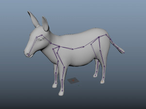 donkey rigged low poly 3D 模型