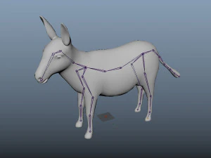 donkey rigged low poly 3D Model