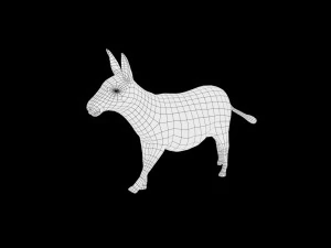 donkey rigged low poly 3D Model