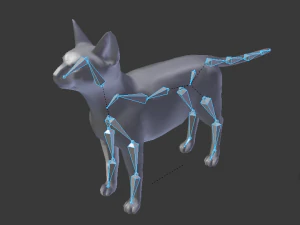siamese cat low poly rigged 3D Model