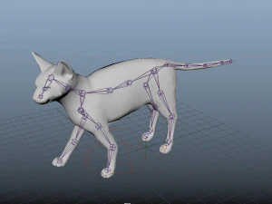 siamese cat low poly rigged 3D Model