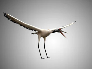 realistic low poly rigged crane 3D Model