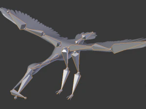 realistic low poly rigged crane 3D Model