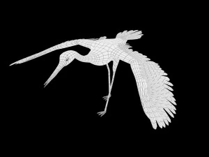 realistic low poly rigged crane 3D Model