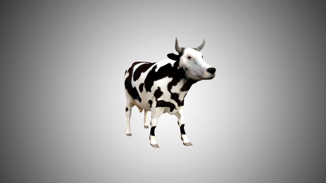 realistic low poly rigged cow 3D 模型 .c4d .max .obj .3ds .fbx .stl .blend