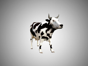 realistic low poly rigged cow 3D Model