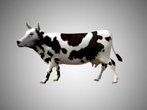realistic low poly rigged cow 3D 模型