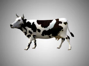 realistic low poly rigged cow 3D Model