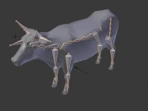 realistic low poly rigged cow 3D Model