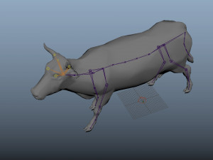 realistic low poly rigged cow 3D 模型