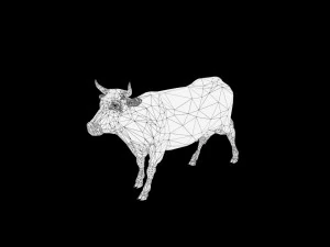 realistic low poly rigged cow 3D Model