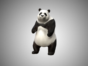 low poly rigged panda Modelo 3D
