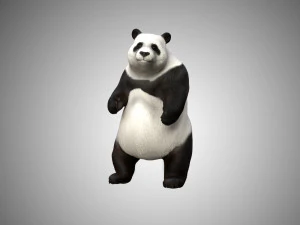 low poly rigged panda 3D Model