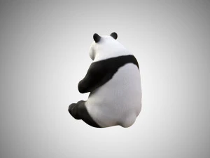 low poly rigged panda 3D Model