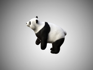 low poly rigged panda Modelo 3D