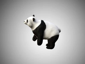 low poly rigged panda 3D Model