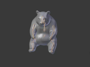 low poly rigged panda 3D Model