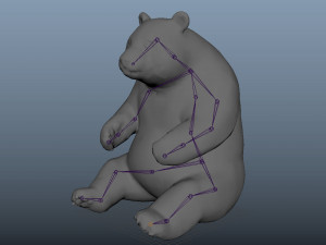 low poly rigged panda Modelo 3D