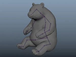 low poly rigged panda 3D Model