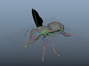 bee low poly rigged game ready Model 3D