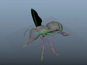 bee low poly rigged game ready 3D Model