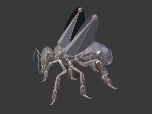 bee low poly rigged game ready Model 3D