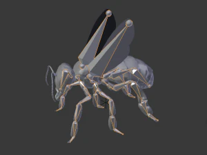 bee low poly rigged game ready 3D Model