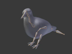 pigeon low poly rigged game ready 3D Model