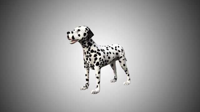dialmatian rigged low poly 3D Model .c4d .max .obj .3ds .fbx .stl .blend 