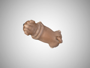 3d low poly rigged pug 3Dモデル