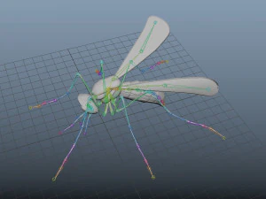 low poly rigged mosquito 3D Model