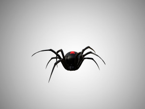 low poly rigged black widow 3D 모델
