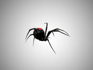 low poly rigged black widow 3D Model