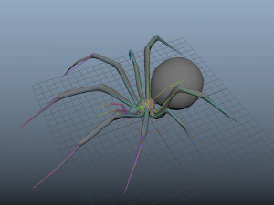 low poly rigged black widow 3D 모델