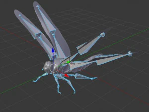 dragon fly low poly rigged 3D Model
